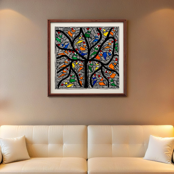 Chidiya Prakriti Madhubani Painting