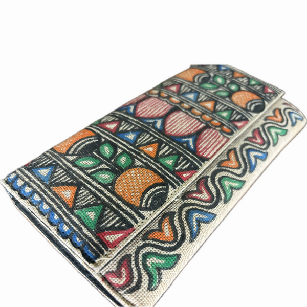 Madhubani Painted Handmade Rectangular Clutch Bag
