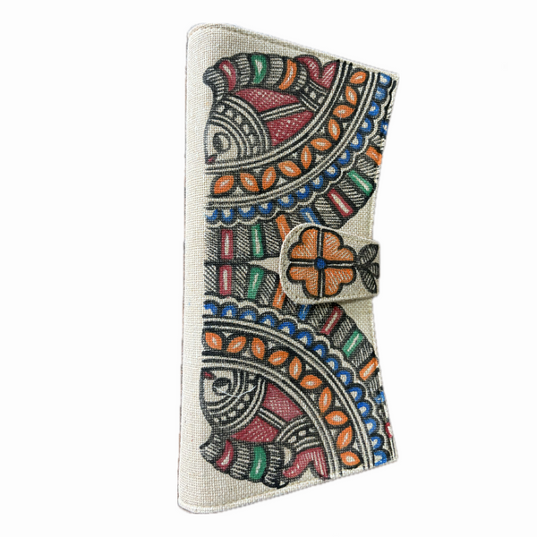 Madhubani Painted Handmade Arc Shaped Clutch Bag