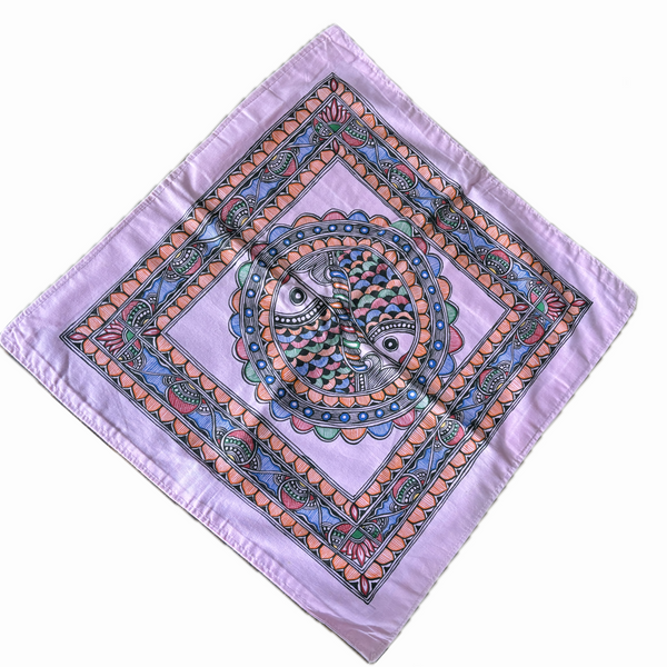 Madhubani painting fish printed Cushion Covers