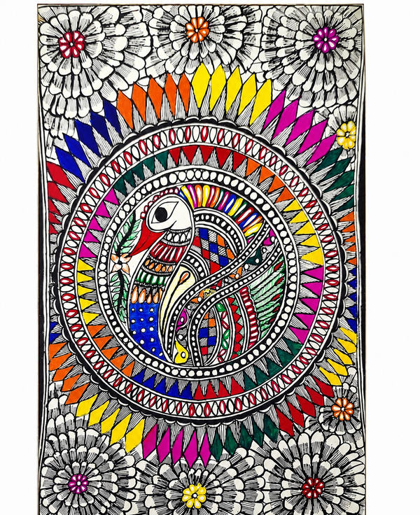Handmade Madhubani Bird Painting