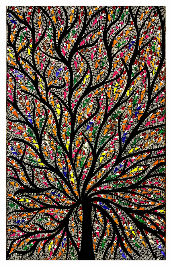 Handmade Madhubani Tree of Life Painting