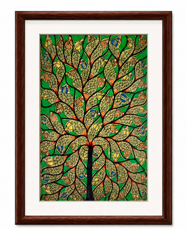 Handmade Madhubani Tree of Life Painting