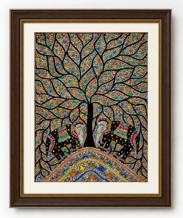 Madhubani Mandala Painting with Tree of Life