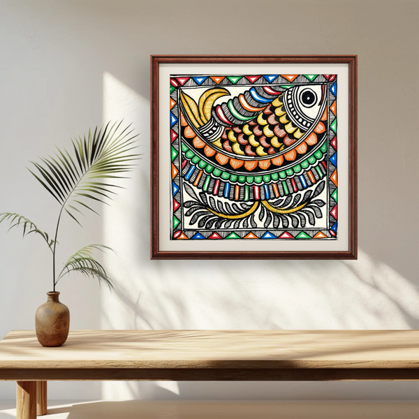 Fish styled Madhubani Painting