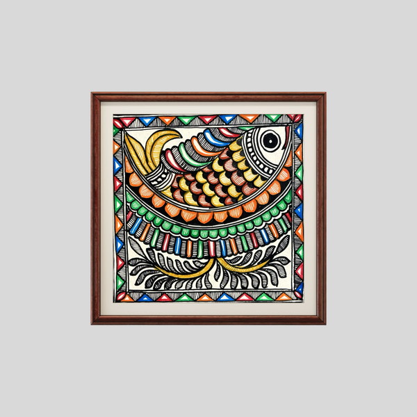 Fish styled Madhubani Painting
