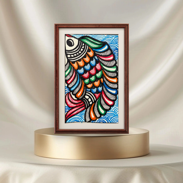 Fish Swim Madhubani Painting