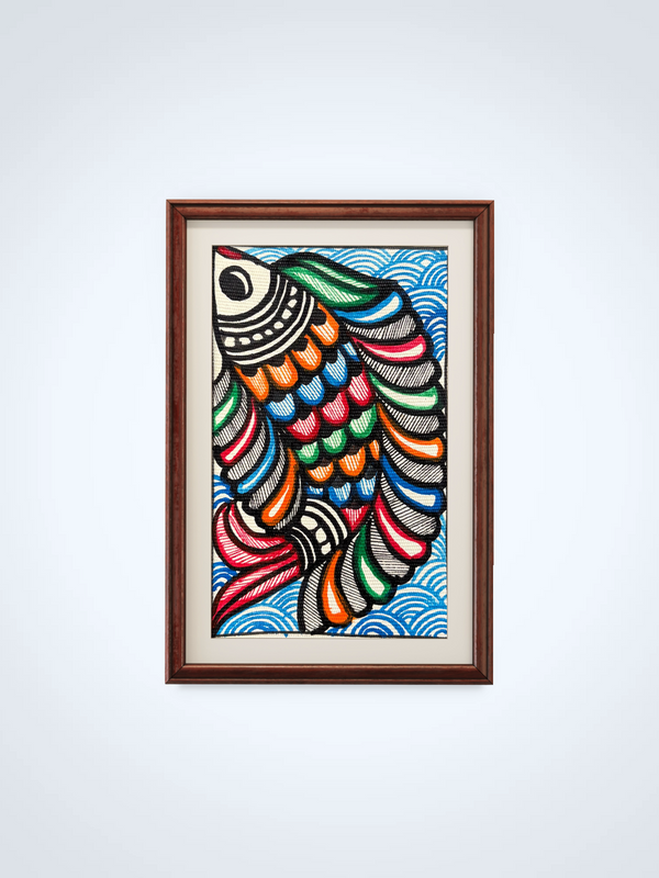 Fish Swim Madhubani Painting