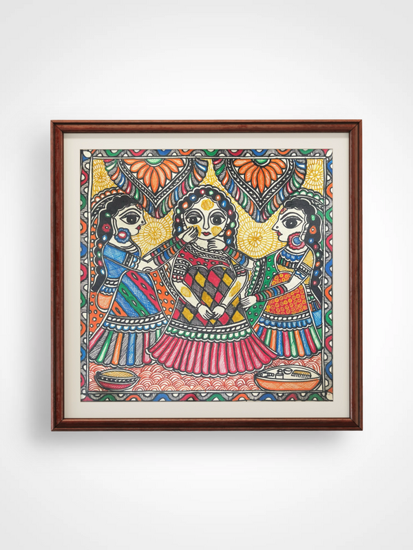 Sita Sakhi Women Madhubani Painting