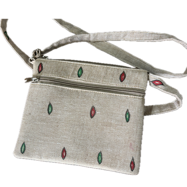 Madhubani Painted Handmade Cross-body Sling bag | Fish Design