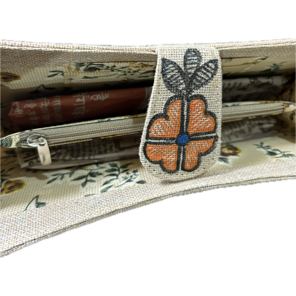 Madhubani Painted Handmade Mor Art Clutch Bag