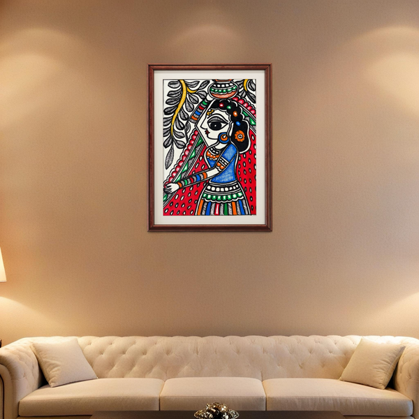 Panhaaran Woman Madhubani Painting