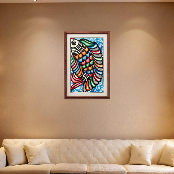 Fish Swim Madhubani Painting