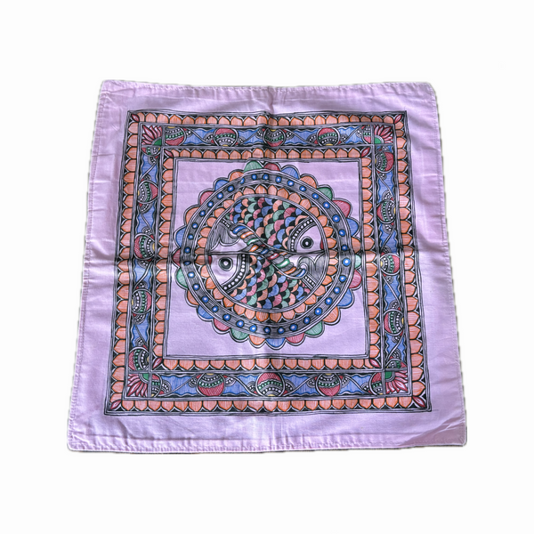Madhubani painting fish printed Cushion Covers