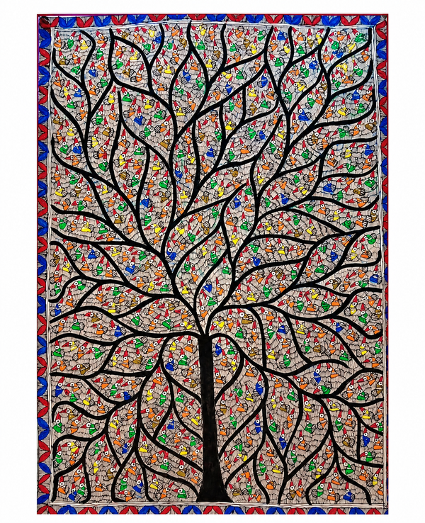 Handmade Madhubani Tree of Life Painting