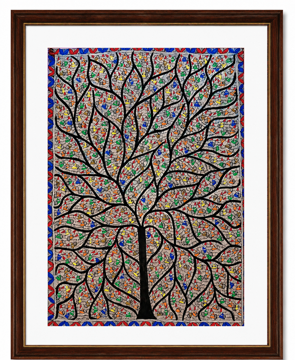 Handmade Madhubani Tree of Life Painting