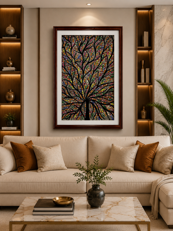 Handmade Madhubani Tree of Life Painting