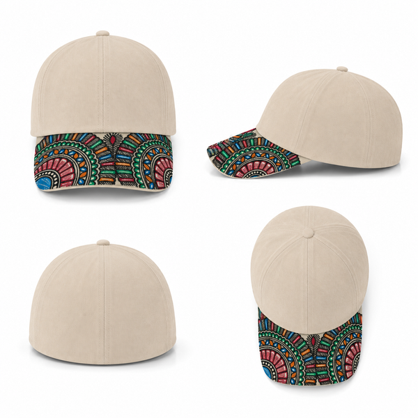 Luxury Unisex Hand-Painted Madhubani Art Cap