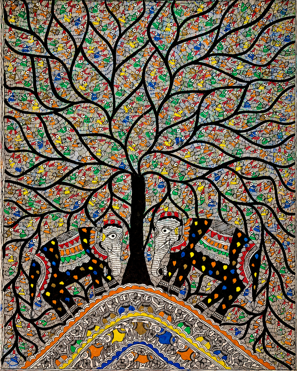 Madhubani Mandala Painting with Tree of Life