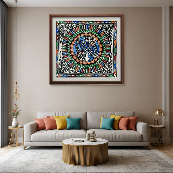 Fish Eye Madhubani Painting