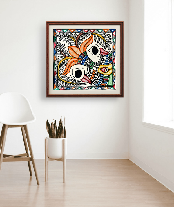 Fish Eye Clean Madhubani Painting