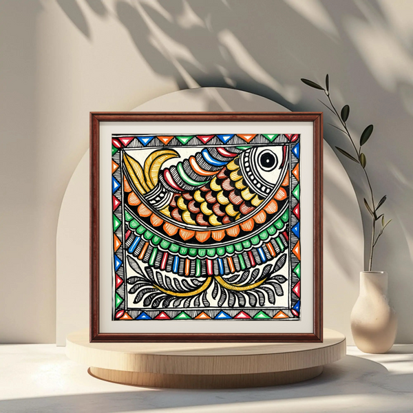 Fish styled Madhubani Painting