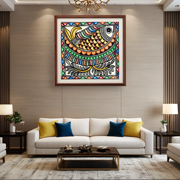 Fish styled Madhubani Painting