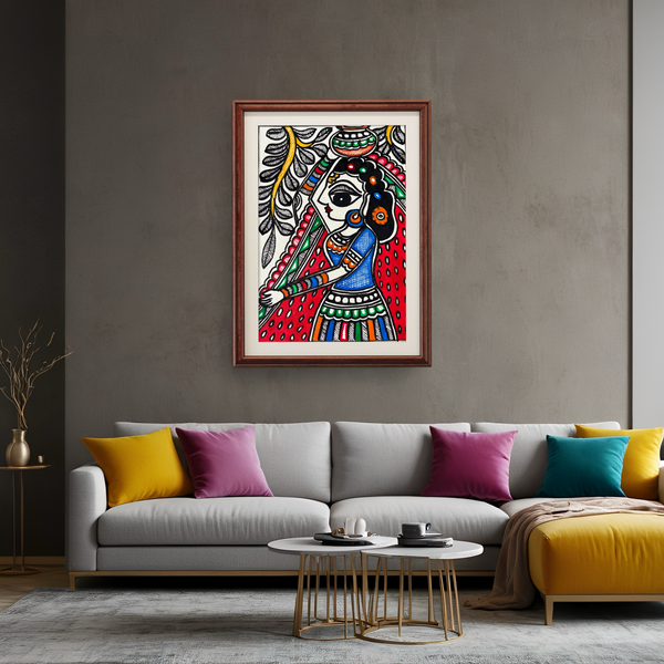 Panhaaran Woman Madhubani Painting