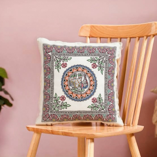 Madhubani painting elephant printed Cushion covers