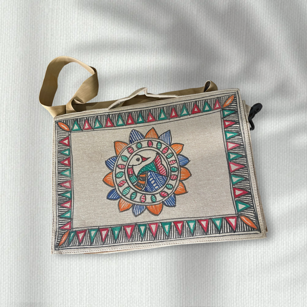 Madhubani Painted Handmade Laptop Bag