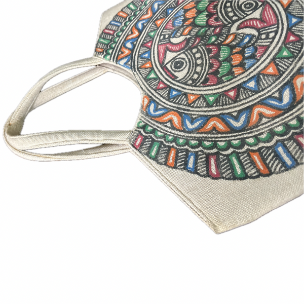 Madhubani Painted Handmade Tote Bag